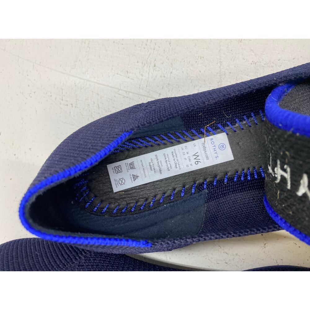 Women Rothy's navy knit rounded toe slip-on casual ballet flats shoes, 6 - Picture 7 of 7